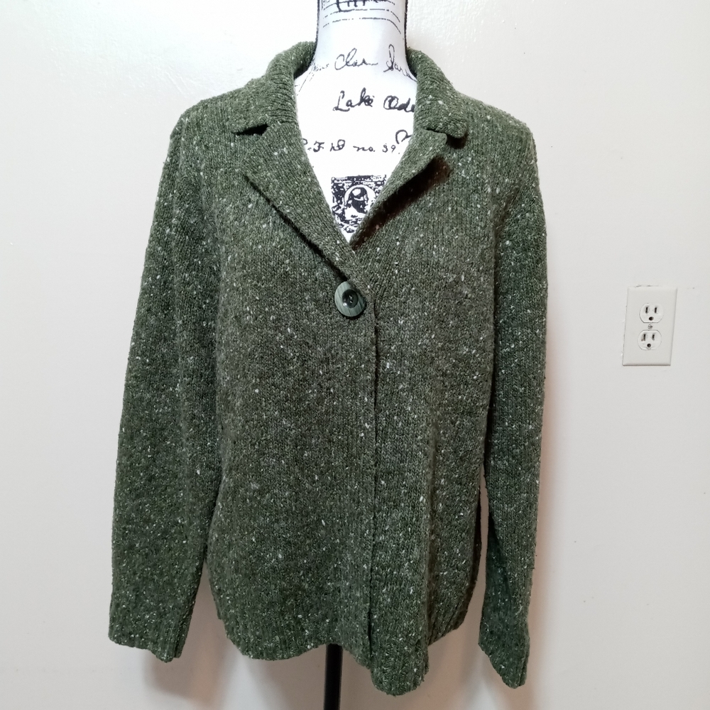 Karen Scott 30% Wool Tight Knit Winter Cardigan XL